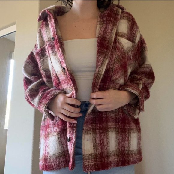 BLOGGER'S FAVE! Zara Plaid Overshirt Shacket Jacket Sz M NWT - Picture 13 of 16